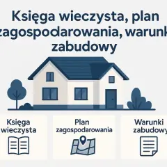 Księga wieczysta, plan zagospodarowania i warunki zabudowy – kluczowe dokumenty przy budowie domu.