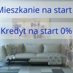 Nowe mieszkanie na start? Skorzystaj z kredytu na start 0%! Stylowy salon z sofą, fotelem i nowoczesnym obrazem.