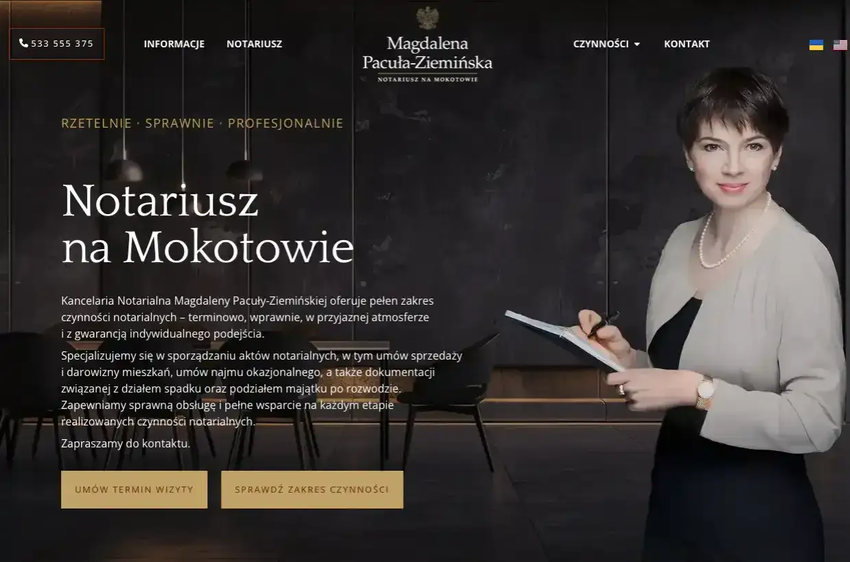 Notariusz na Mokotowie. Specjalizacja w aktach notarialnych, w tym darowizna mieszkania. Profesjonalna obsługa i wsparcie.